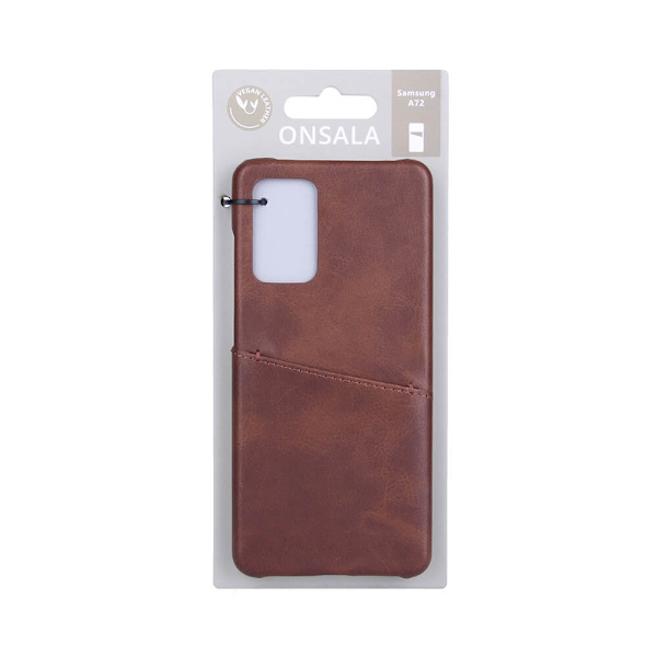 Mobilskal Samsung A72 Kortfack Brun
