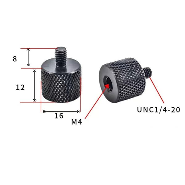 Adapter 1/4" till M10 för stativ och kameror - 5-pack M4