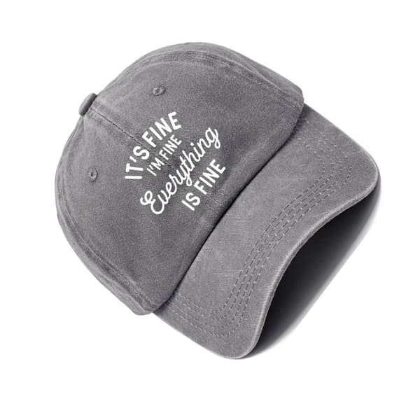 Vasket bomuldskasket med print - justerbar Gray Gray