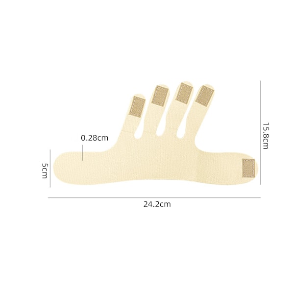 Par Fingersträckare Halvhandshandskar för Styrka och Flexibilitet Beige S