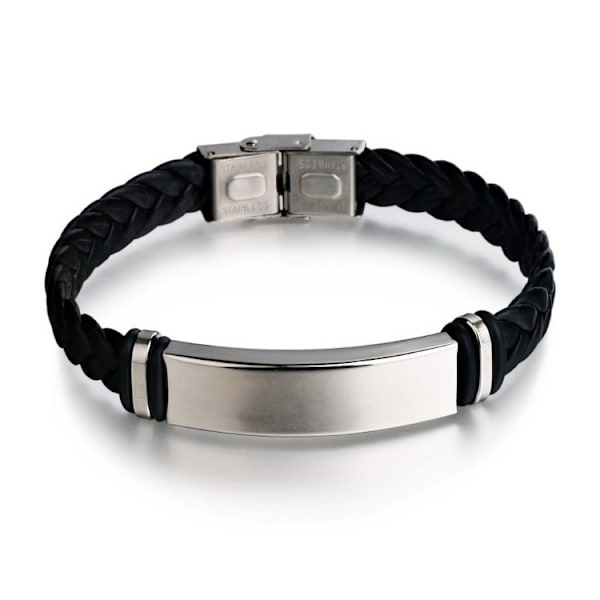 Flätat armband Svart