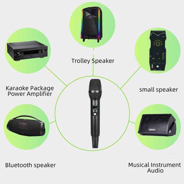 Dobbelt trådløst mikrofonsystem: Karaoke & Konference Klar