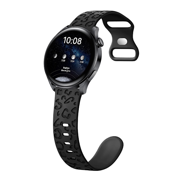 20 mm silikon urrem til Huawei GT4/3 Samsung Watch Sort
