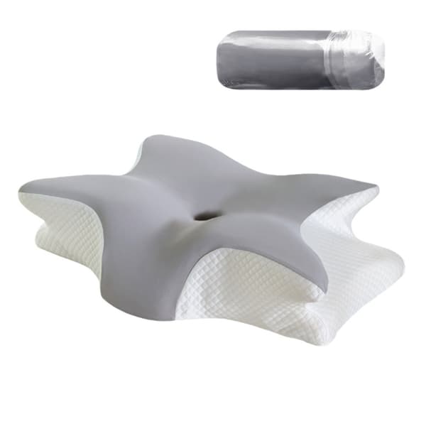 Sommerfugl Memory Skum Pude 60x40x13cm - Ergonomisk Cervikal Støtte for Dyb Søvn LightGrey LightGrey