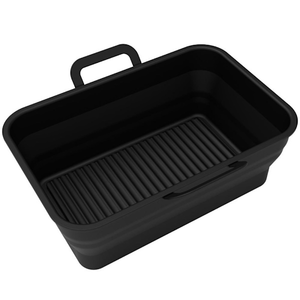 INF Sammenklappelig firkantet Air Fryer silikoneskål 2-pak Ninja 201410 Sort