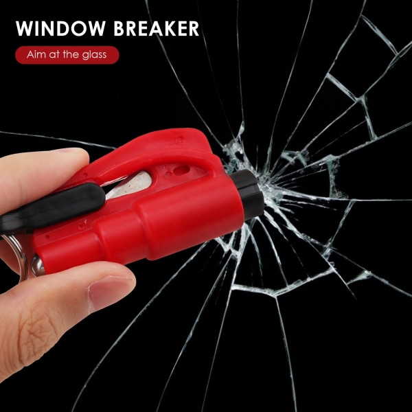 Nyckelring med fönsterkrossare och bilbältesskärare Röd Röd  Typ Röd