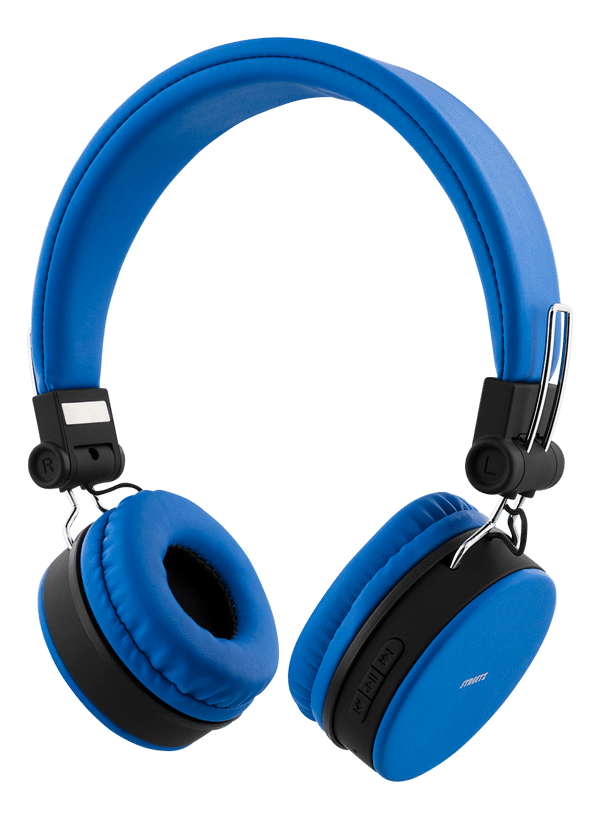 Foldbar on-ear BT headset, 3,5 mm, blå