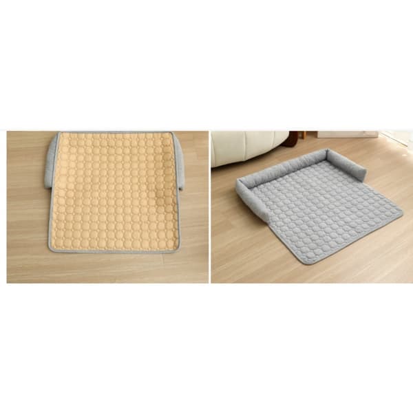 U-formet broderet kæledyrsseng med rygstøtte, vintervarm sofapude, 75 x 75 cm Grey Grey