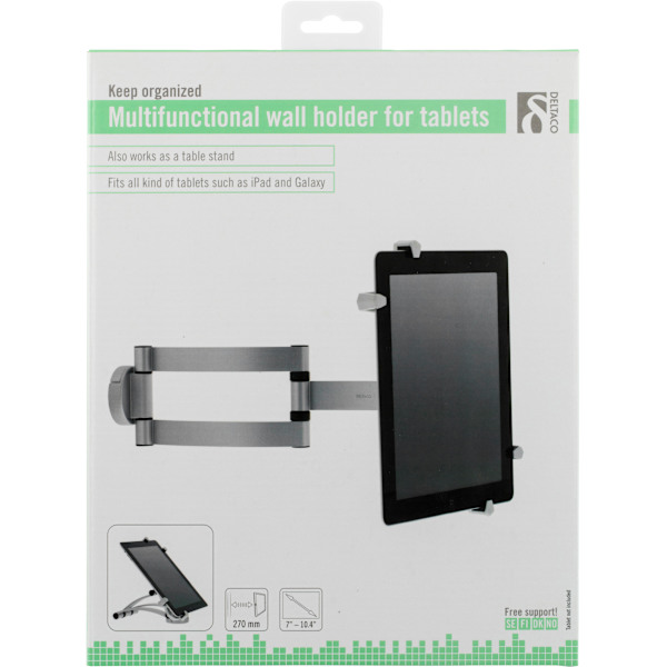 Wall bracket for tablet, rotatable 360, 3 joints, gray V2