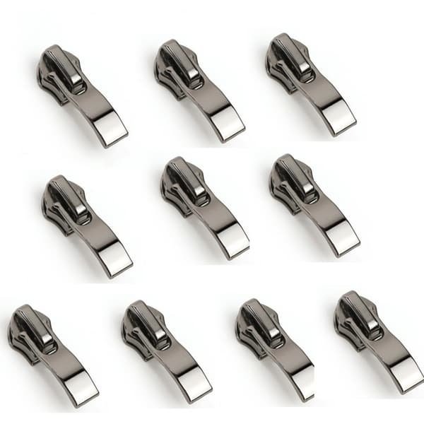 Lynlåshoved erstatning til #5 nylon lynlås - 10 stk autolås legering i gunmetal til tøj og tasker