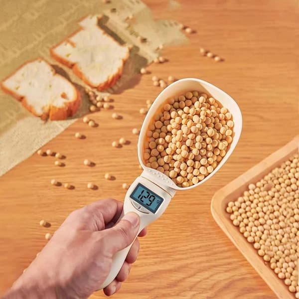 Digital Measuring Spoon Scale - 800g kapacitet, 1g noggrannhet, g/oz/ml konvertering, CR2032 driven