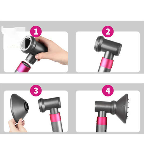 Dyson Airwrap Tilbehør - Krølleadapter + Diffusersæt, Stylingdyse Kompatibel med Dyson HD03/08