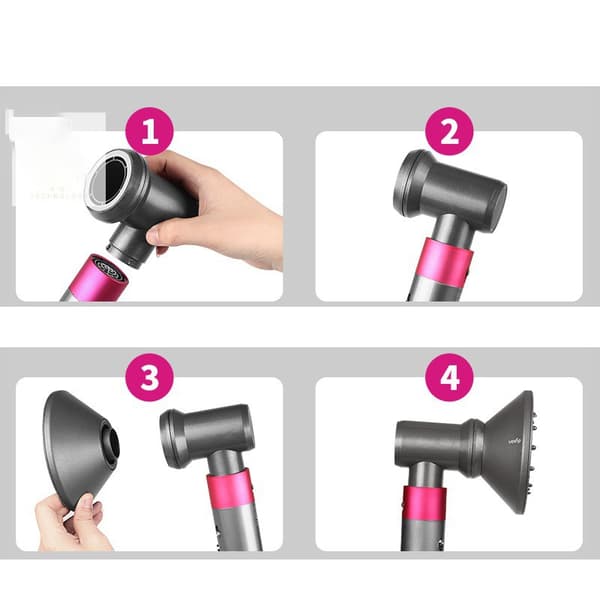 Dyson Airwrap Tillbehör - Locktångsadapter + Diffusorset, Stylingmunstycke Kompatibelt med Dyson HD03/08