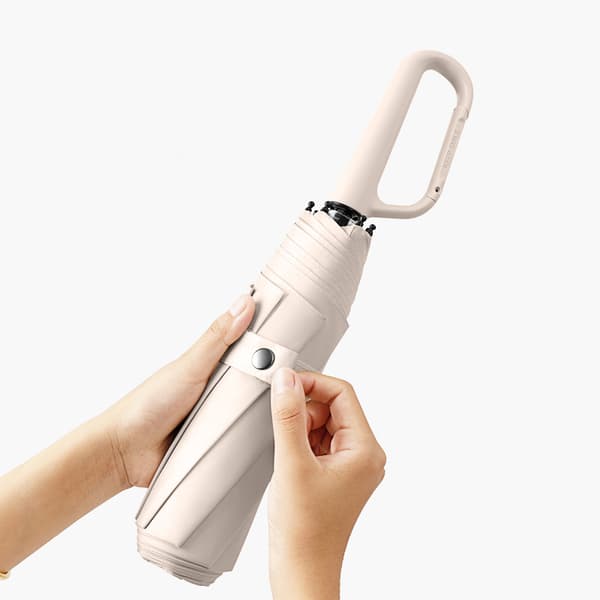 Automatisk Paraply med Ringklämma - Hopfällbart Reseparaply White White