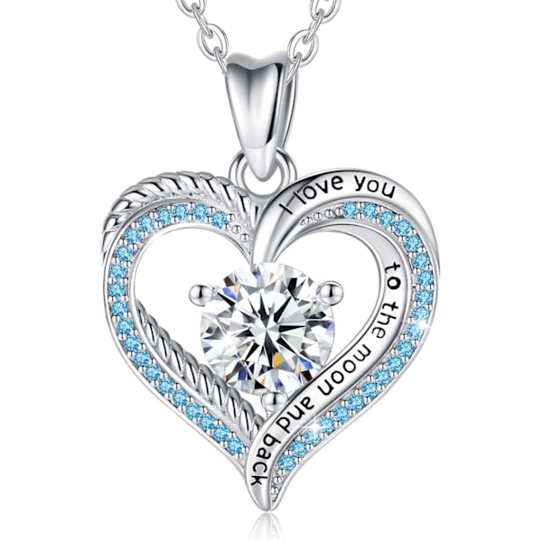 Hjärtformat diamanthängande halsband Silver