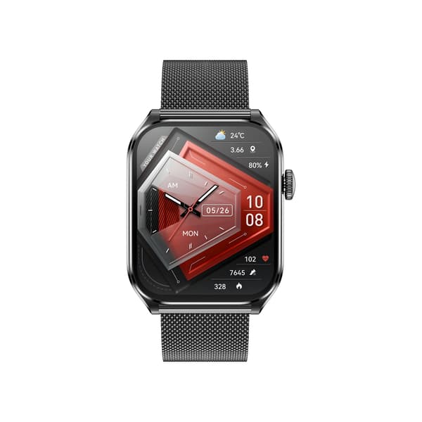 Multifunktionell Smartwatch med AMOLED-skärm, Bluetooth-samtal och Hälsoövervakning Black Black