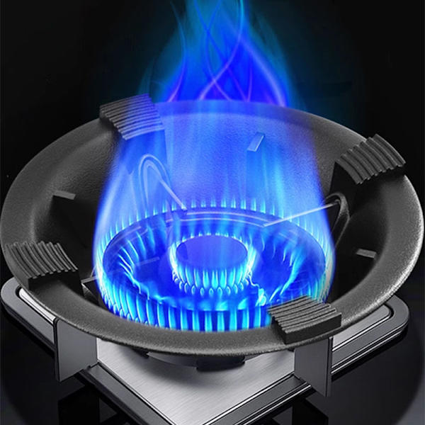 Valurautainen kaasuliesi energiaa säästävä kansi - nelikynsinen tuulilasi (vahvistettu)