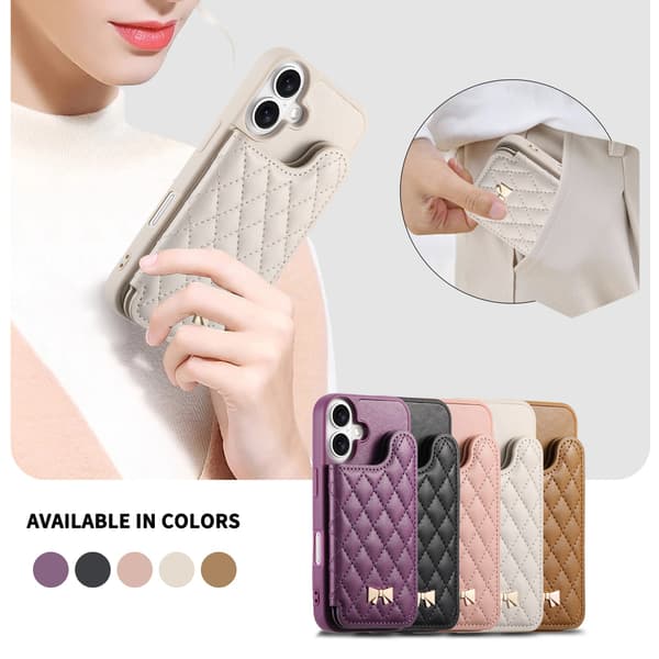 Chic Plånboksfodral Kompatibelt med iPhone 17 - Kortfack, Spegel, Ställfunktion Beige Beige