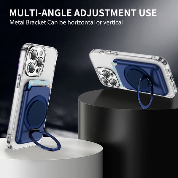 Magnetisk kortholder med 360° roterende støttefod Blue Blue
