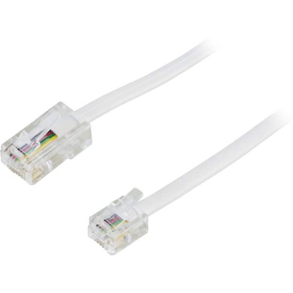 Modular cable, 8P4C to 6P4C(RJ11), 5 m, white