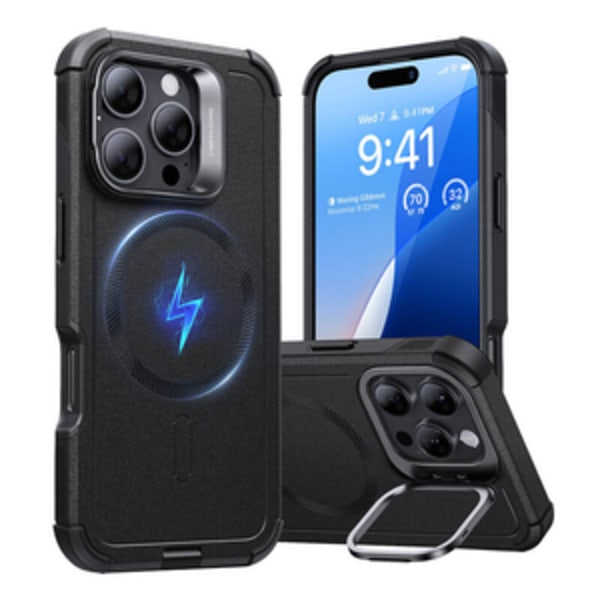 Cyber Tough (HaloLock) ESR cover med stativ til iPhone 16 Pro Max (sort)