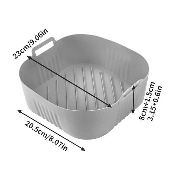 Firkantet Airfryer Bageplade - 23x20.5cm Grey Grey