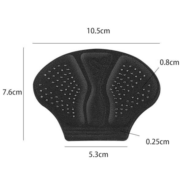 Självhäftande hälskydd / inlägg för bättre passform Svart 10,5x7,6x5,3 cm