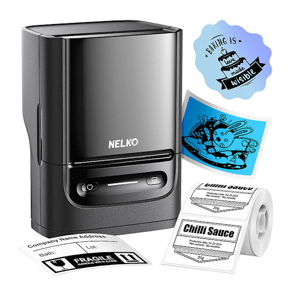 Nelko PM220 termisk etiketprinter (sort)
