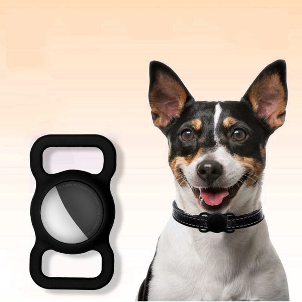 INF AirTag-kuori koiran kaulapantaan silikoni musta  1-pack