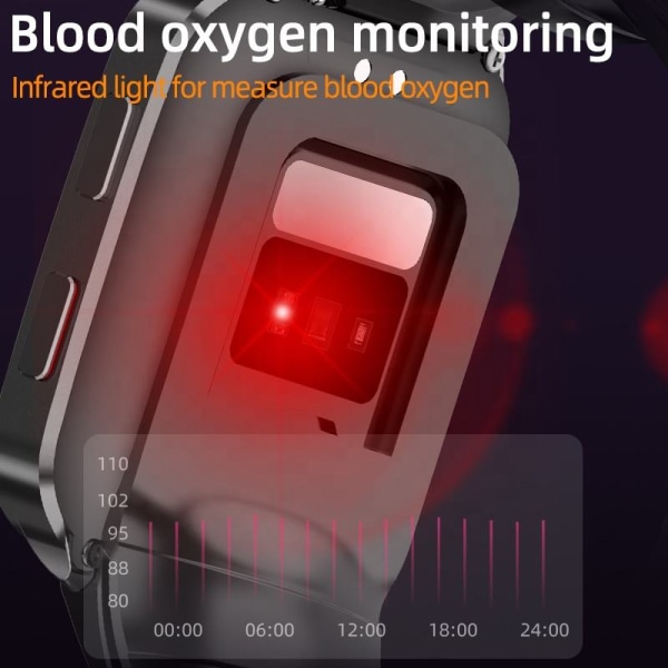 Smart Watch blodtryksmåler Sort
