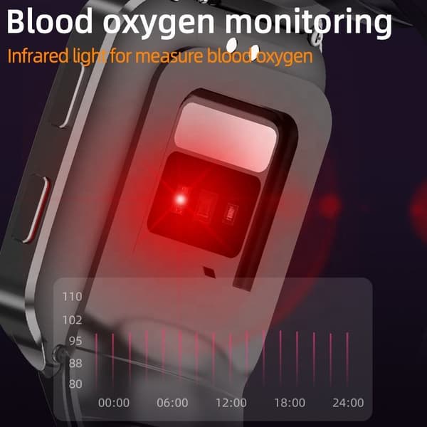 Smartwatch med blodtrycksmätare Black Black
