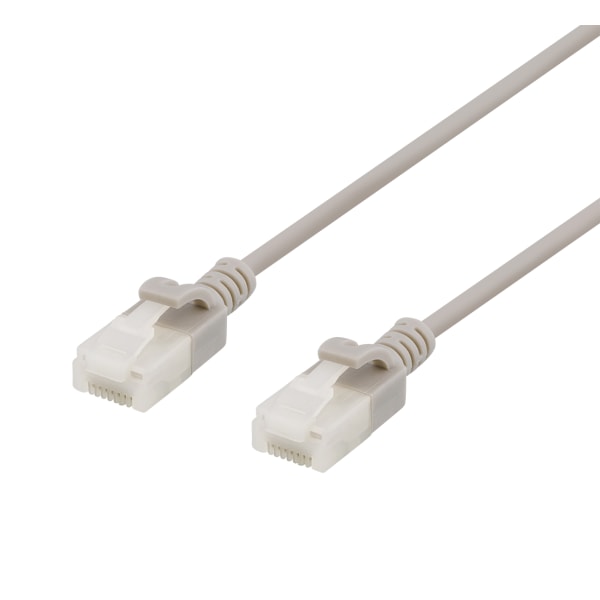 U/UTP Cat6a patch cable, slim, 3,5mm diameter, 0,5m, grey