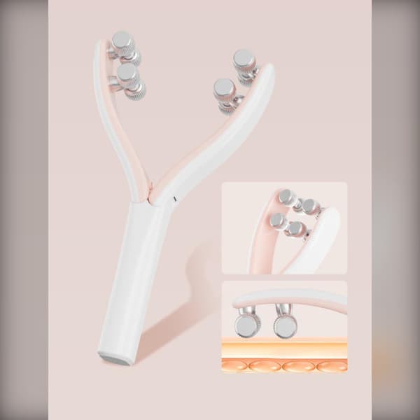 Rolling Pulse Ansiktsmassager: EMS Microström & Högfrekvent Vibration för V-Ansiktslyft & Hudåtstramning Pink Pink