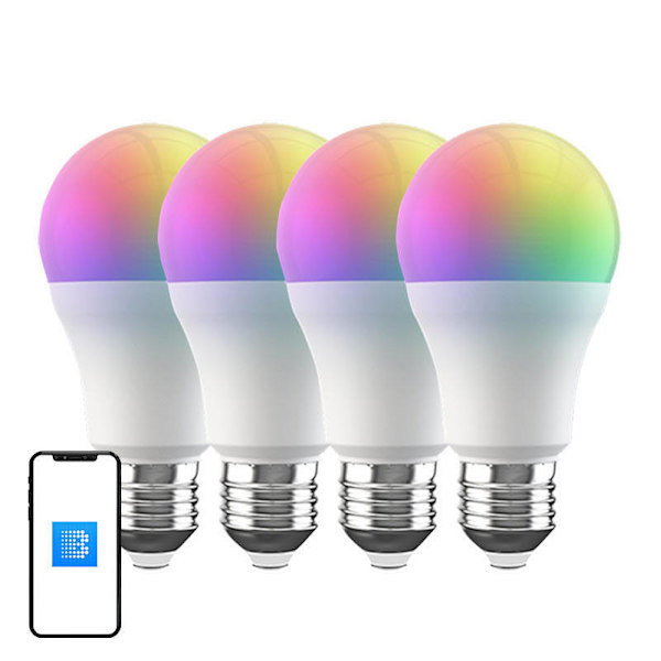 Smart BLU LED RGB Broadlink LB4E27 glödlampa (4-pack)