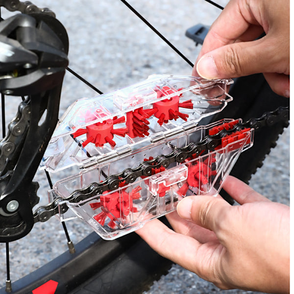 Transparent cykelkedjerengörare för mountainbikes och racercyklar Transparent
