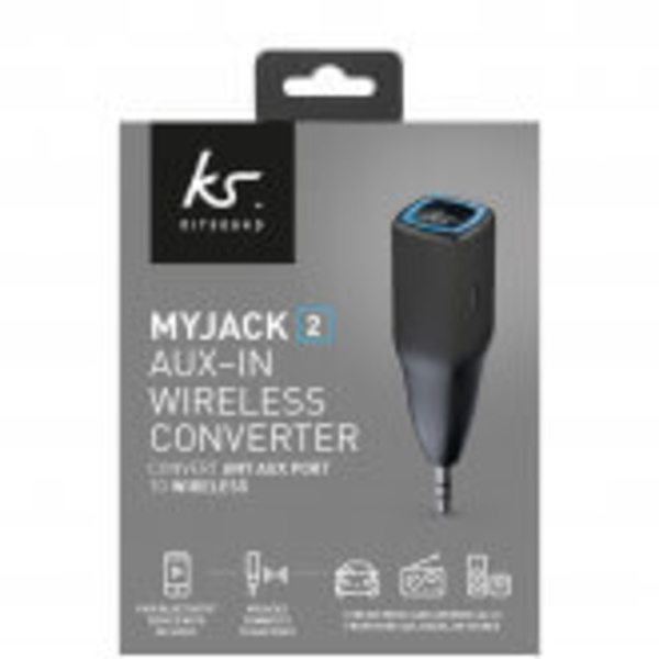 KITSOUND 3,5mm BT Mottagare MyJack2 Trådlös Svart 10h Batteritid Mic
