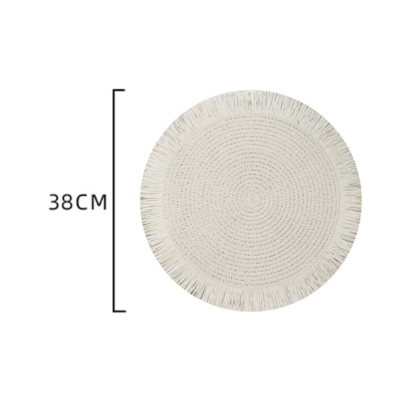 Set med 6 bordsunderlägg - Flätade bordsunderlägg i papper Vit