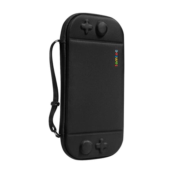 Tomtoc G05S3D1-etui kompatibelt med Nintendo Switch 2, slankt sort etui med 12 spilrum