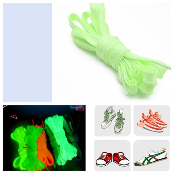 100 cm selvlysende flade snørebånd til 4-5 par øjer - grønt polyester Green Green