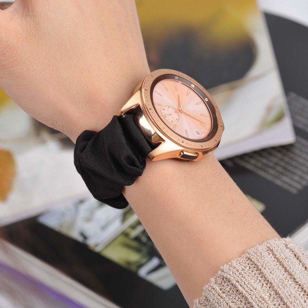 Klockarmband i Scrunchie-stil Svart 20 mm Samsung Galaxy Watch 4 Svart 20 mm