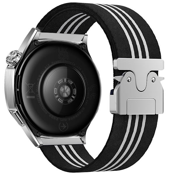 22mm Vävd Klockarmband i Nylon för Huawei GT5/Watch 3/4 Pro Svart