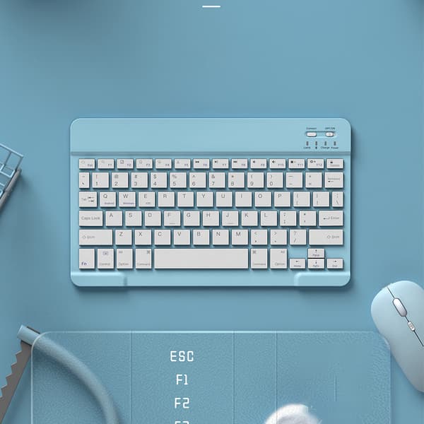 Trådlöst Bluetooth-tangentbord - 10-tums Uppladdningsbart Blue Blue