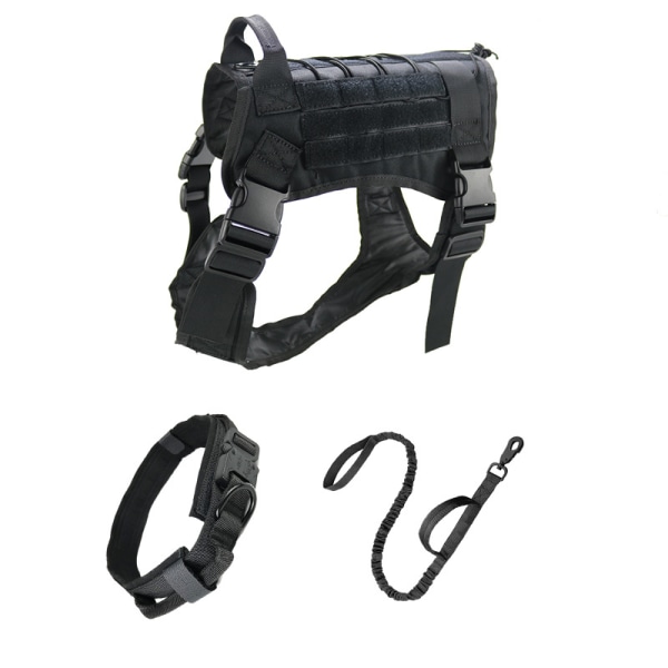 Tactical Dog Sele Service Hunde Sele i tre dele Sort XL