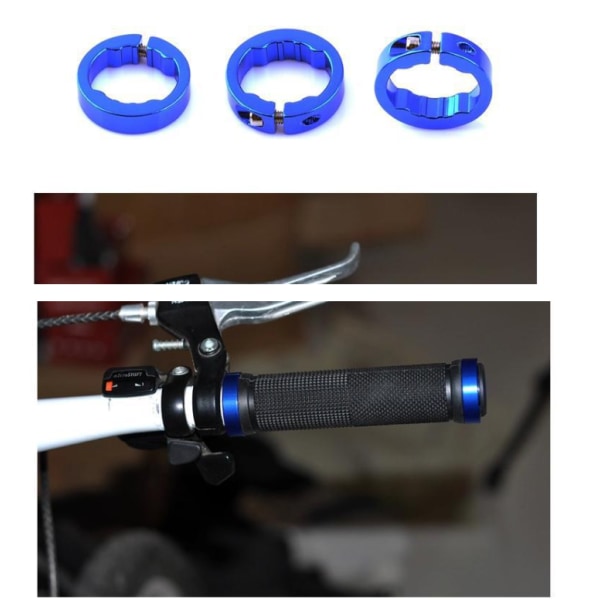 Stötdämpande gummi, mjuka och halksäkra dubbellåsande mountainbikegrepp Blå+svart