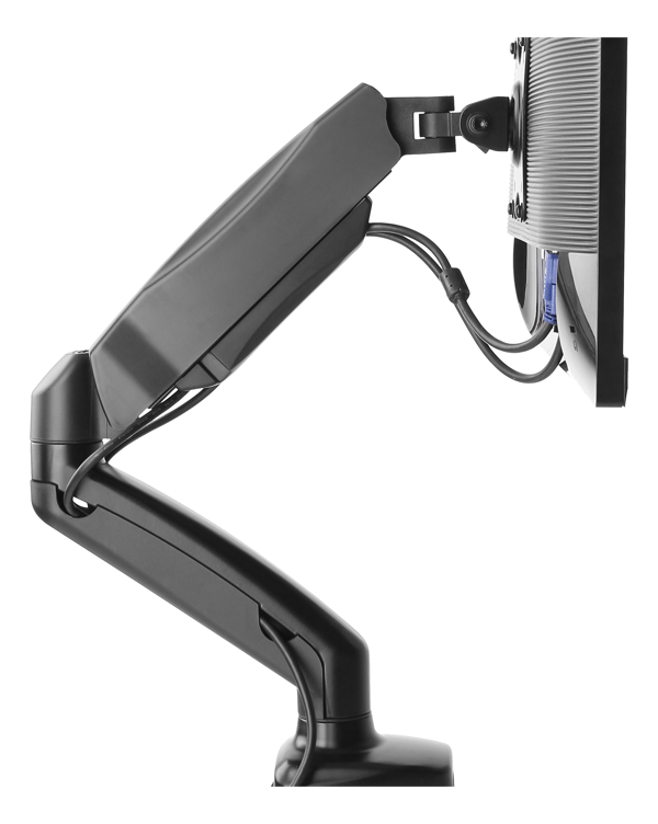 Monitor desk mount 13-32", gas operated, VESA, three axis
