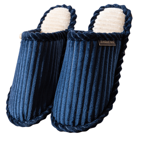 Bomulttofflor för herr, 2 par Blue 43 Blue 43