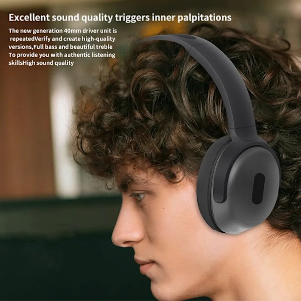 INF Langattomat stereokuulokkeet, joissa Bluetooth 5.3 ja erittäin pitkä akunkesto Musta