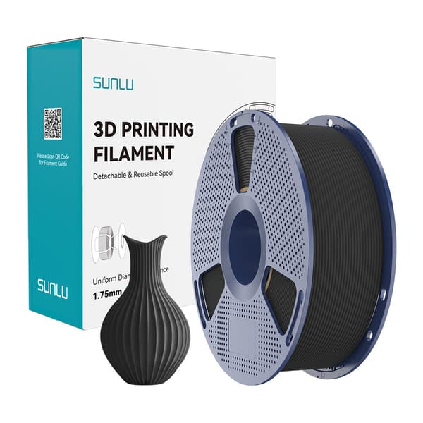 Sunlu PLA Classic B svart PLA-filament 1,75 mm, 1 kg för FDM 3D-utskrift