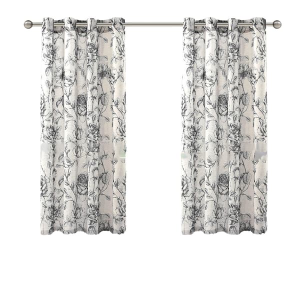 Set med 2 Tryckta Polyester Halvmörkläggande Öljettgardiner för Vardagsrum Sovrum XL XL