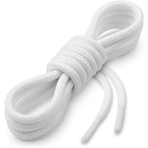 Runda Skosnören 5-par Vit 140 cm